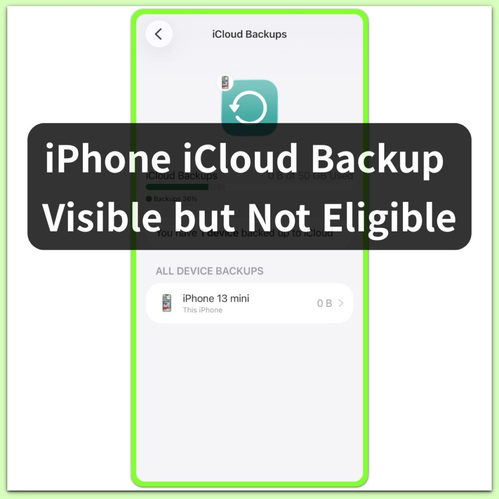icloud backups list showing existing device backup