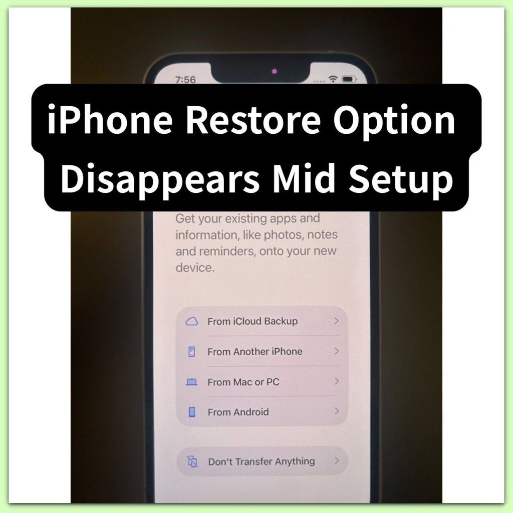 iphone transfer your apps and data restore options screen