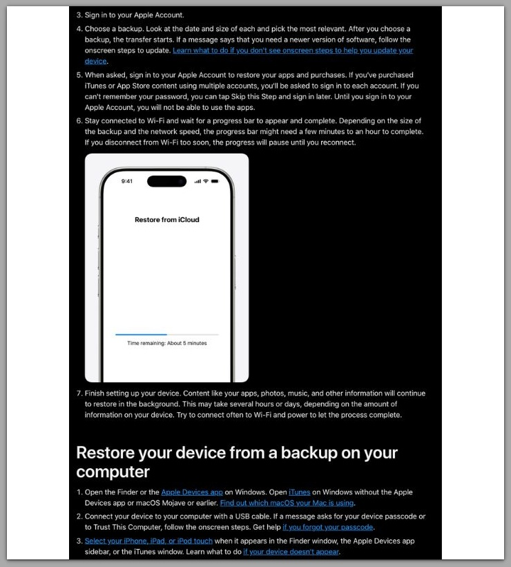 iphone restore from icloud progress screen
