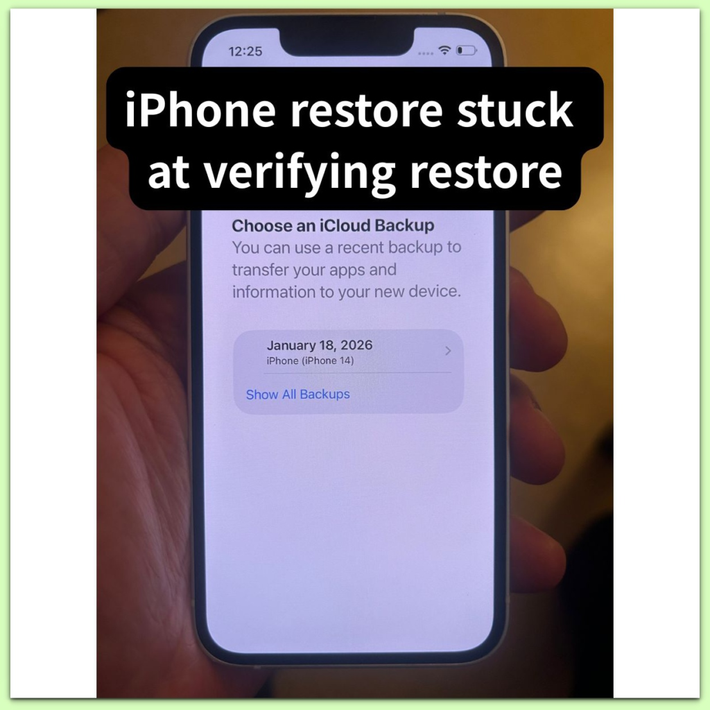 iphone restore stuck at verifying restore showing restore path interruption