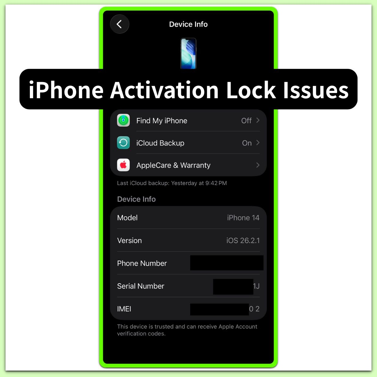 iphone activation lock issues showing apple id linkage at activation server level