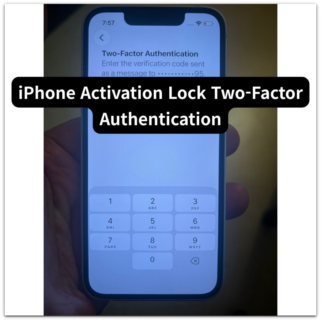 iphone activation lock two-factor authentication verification code entry screen