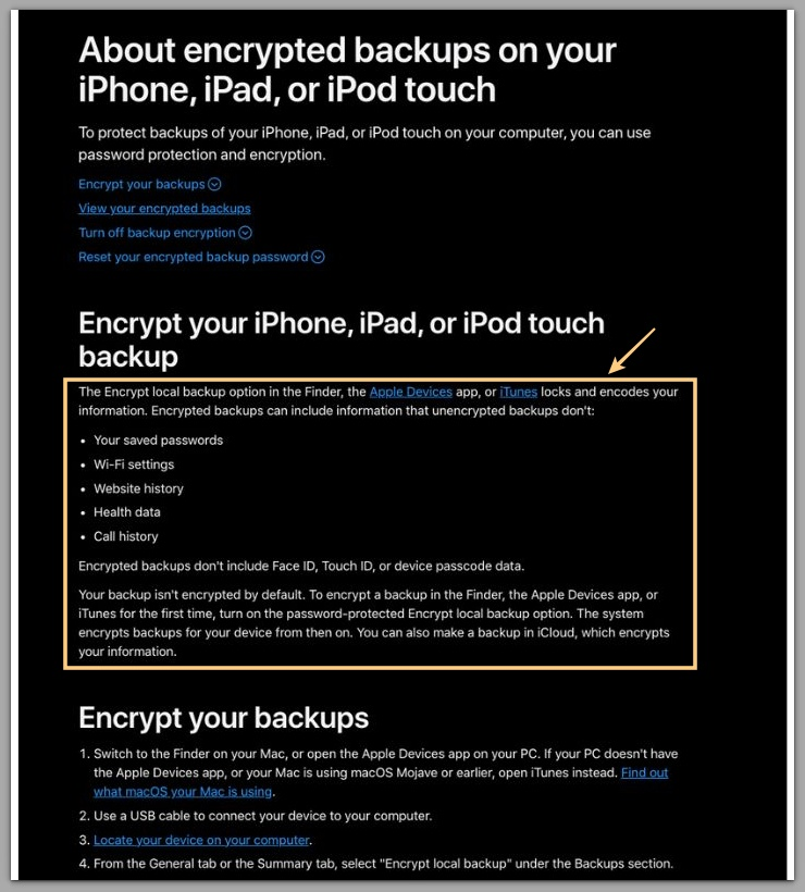 encrypted backup verification context shown in ios restore process