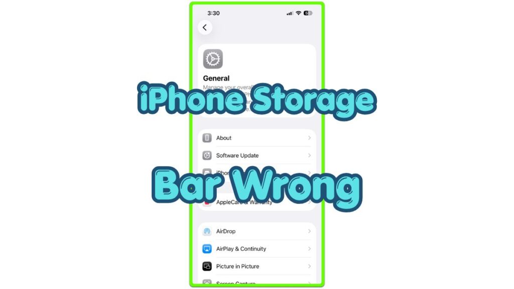 iphone storage bar wrong shown on the iPhone storage settings screen