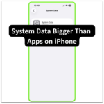 system data bigger than apps on iphone system data detail screen showing total size and allocation description