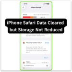 iphone safari data cleared but storage not reduced showing iphone storage allocation remaining unchanged after safari data removal