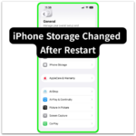 iphone storage changed after restart storage settings path showing system storage access structure