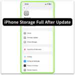 iphone storage full after update showing the ios settings general screen where iphone storage can be accessed