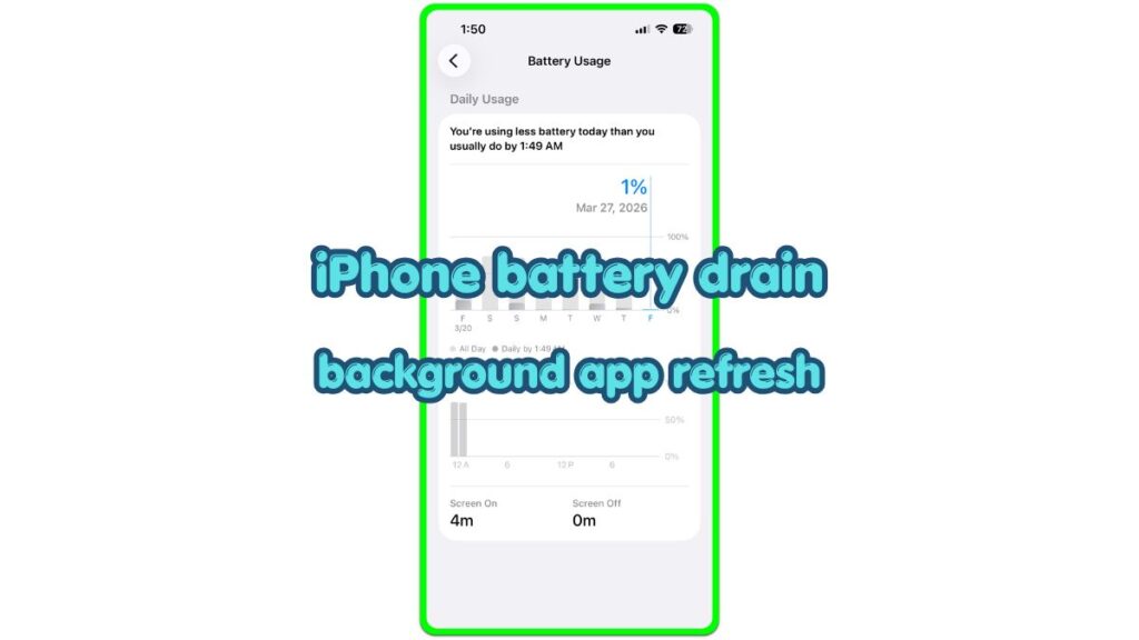 background app refresh battery drain battery usage screen on iphone