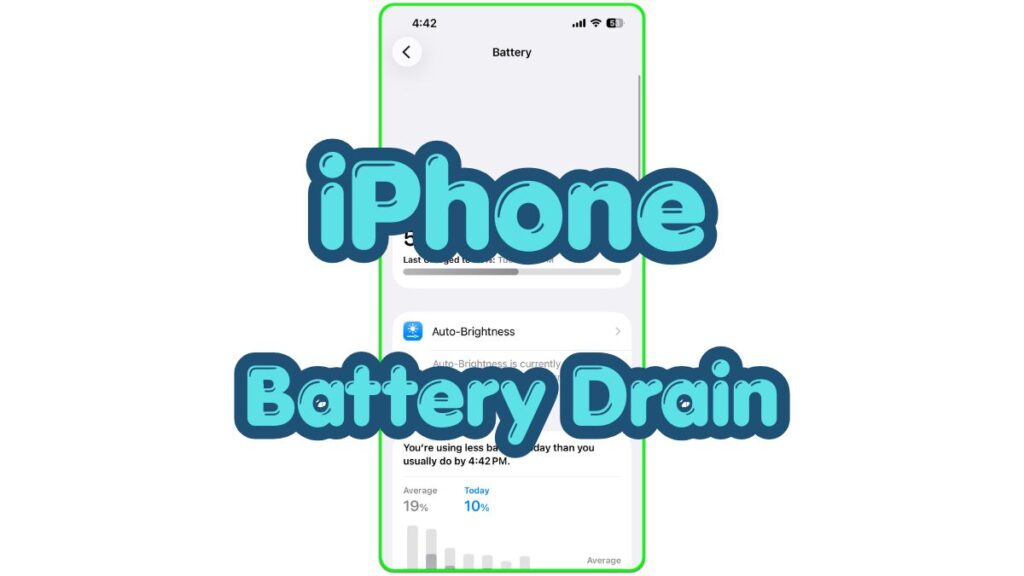 iphone battery drain settings screen showing battery usage check