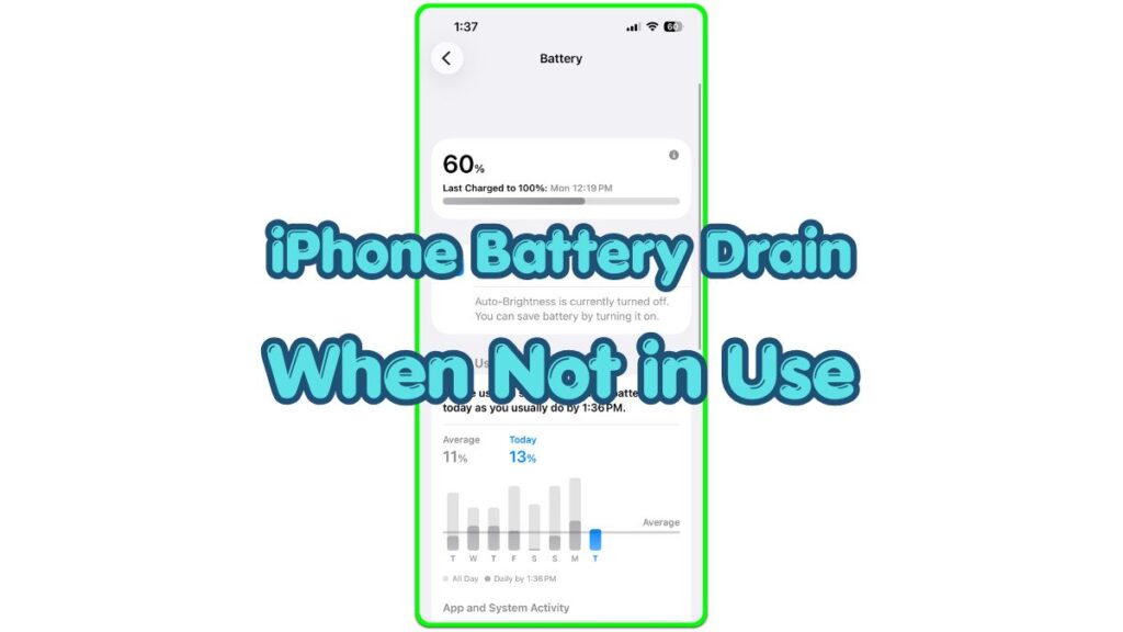iphone battery drain when not in use shown on the iphone battery usage screen