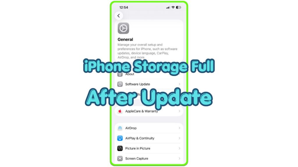 iphone storage full after update thumbnail with iphone settings screen