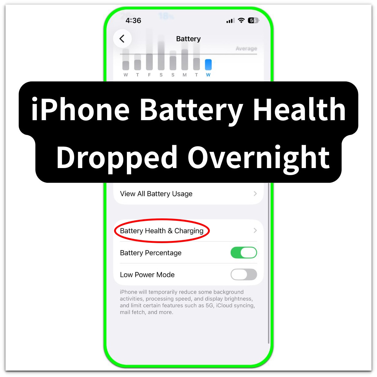 iphone battery health dropped overnight battery settings path thumbnail
