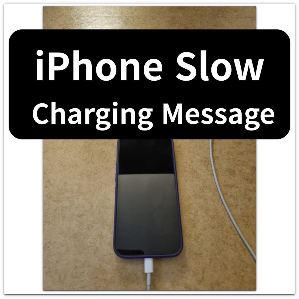 iphone slow charging message thumbnail with connected charger structure