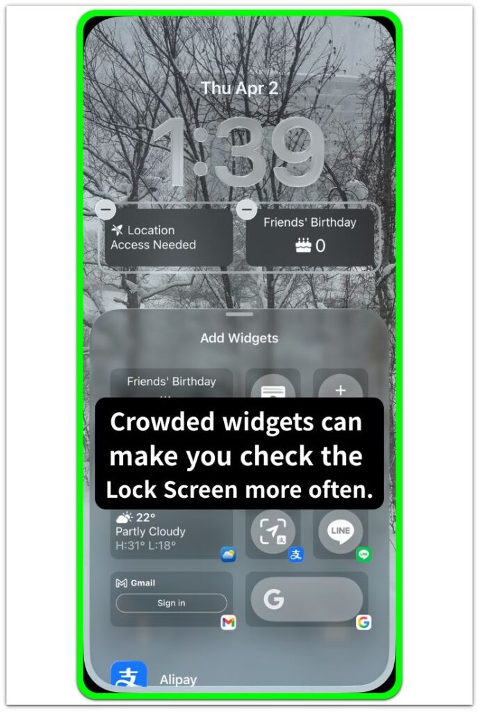 iphone lock screen widgets crowded setup check