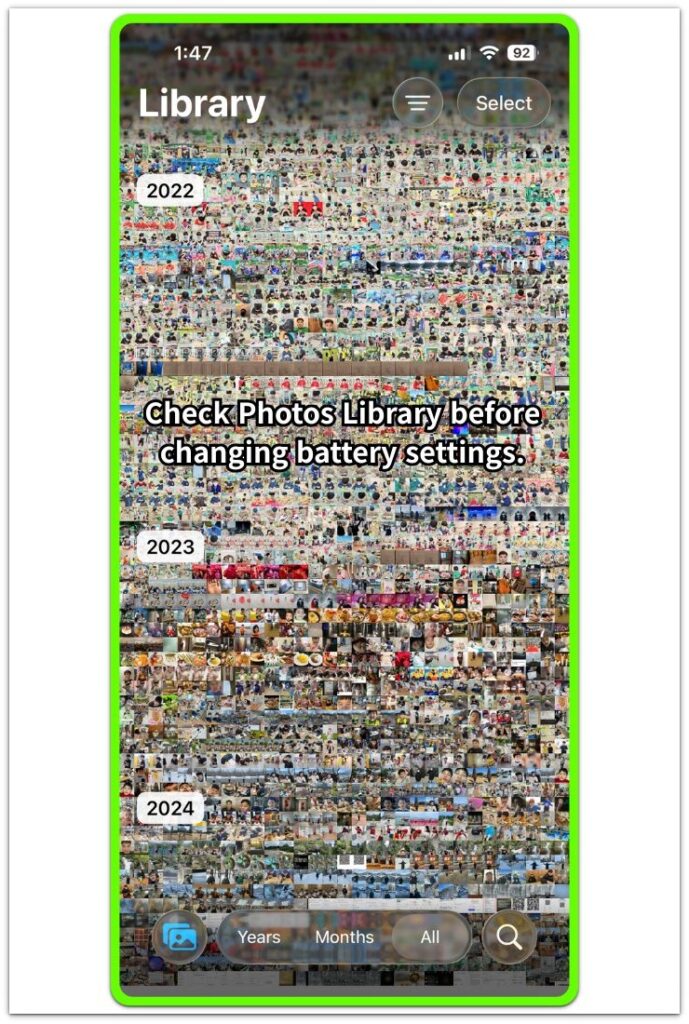 iphone photos sync battery drain photos library check before changing battery settings