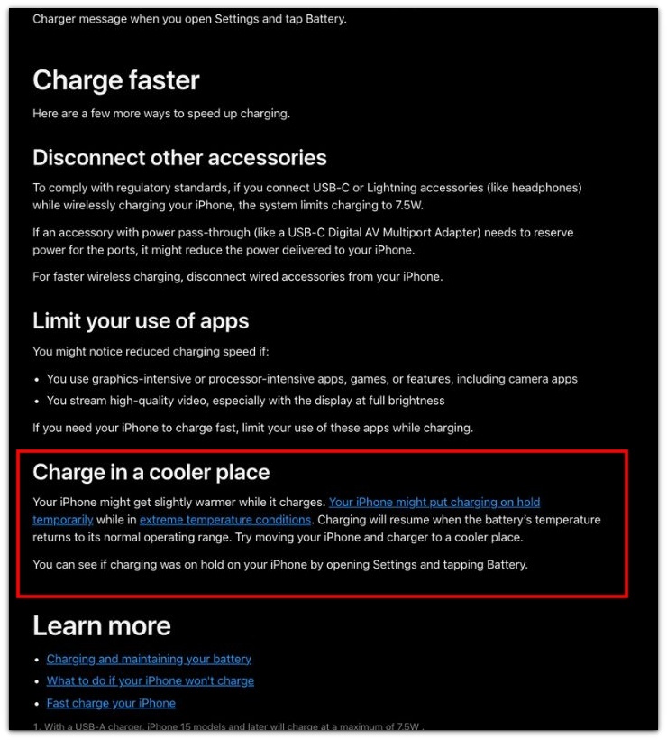 iphone charging slow on original charger apple temperature charging pause guide