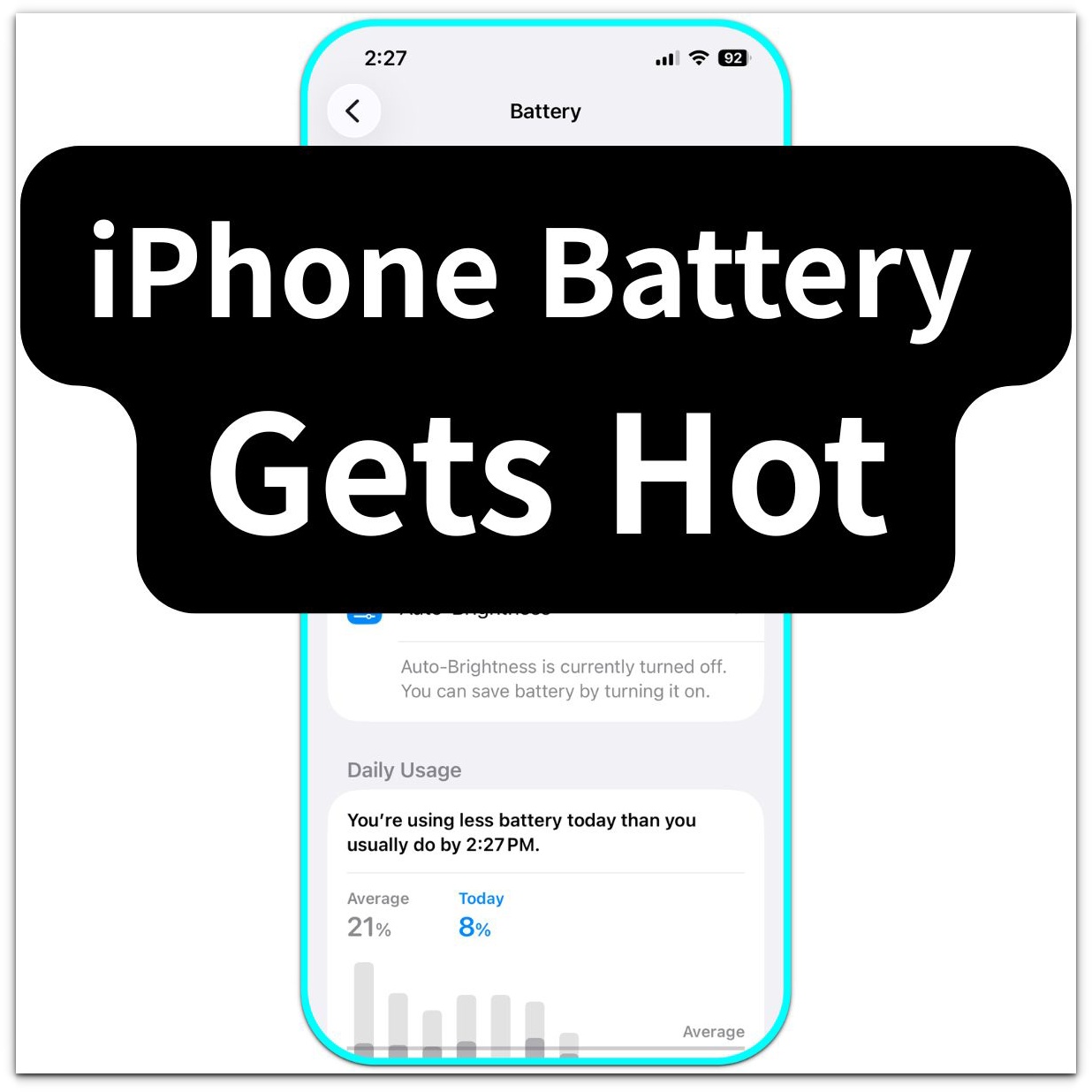 iphone battery gets hot guide with battery settings screen