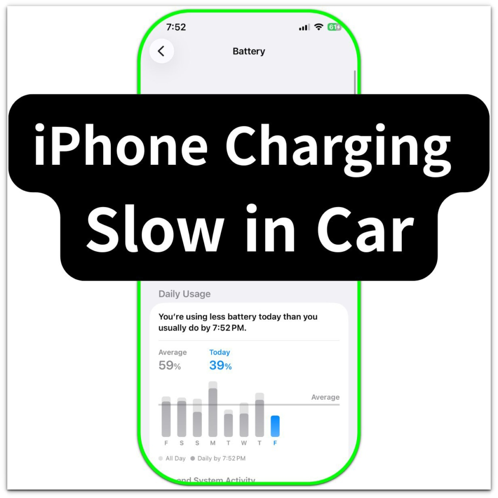 iphone charging slow in car battery level screen