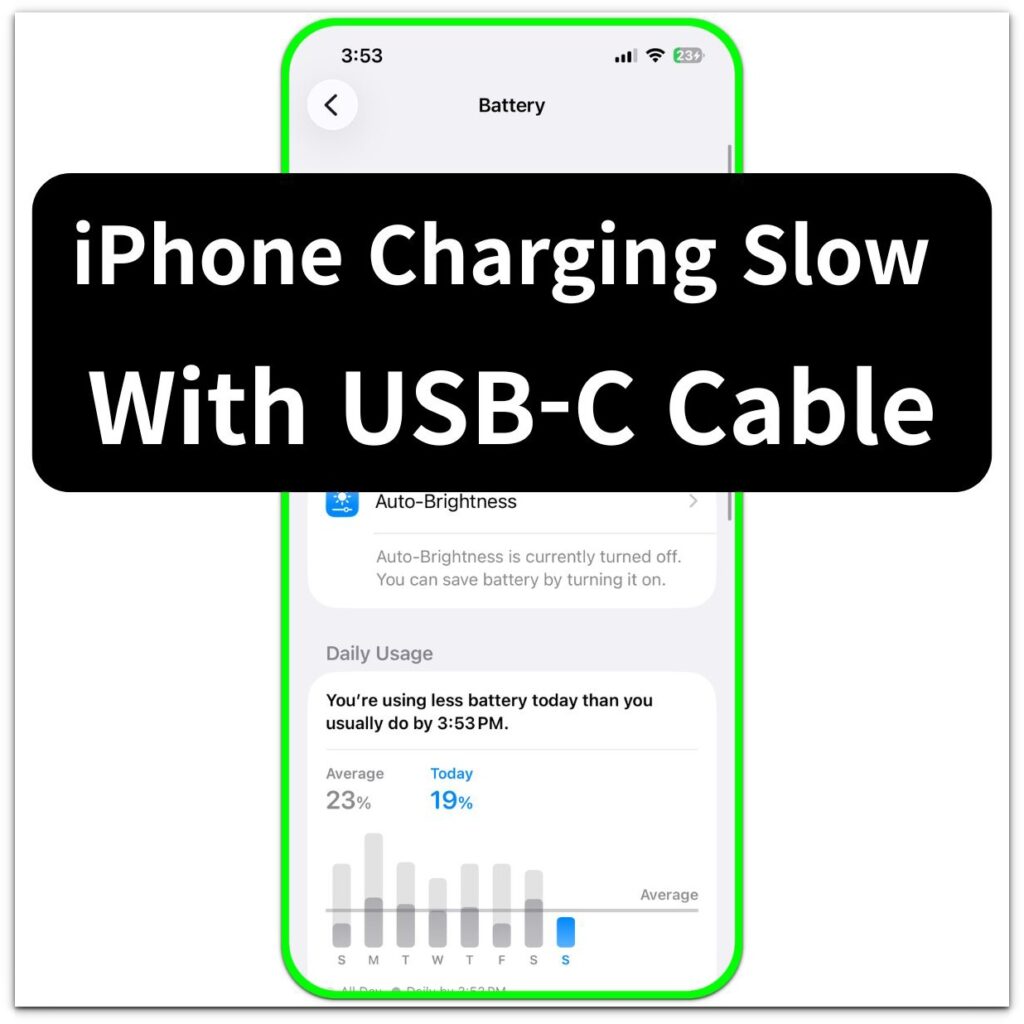 iphone charging slow with usb-c cable battery screen thumbnail