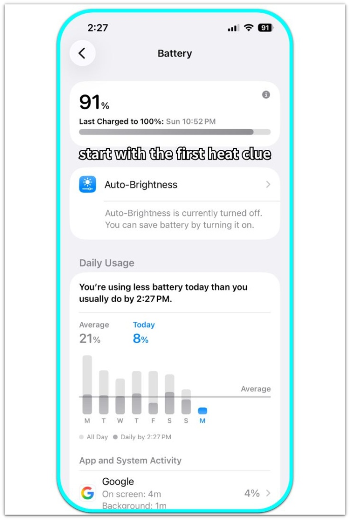 iphone battery gets hot check first heat clue in battery screen
