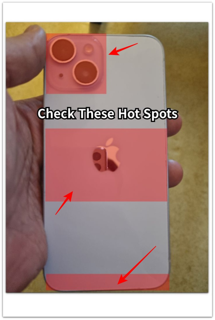 iphone gets hot while charging hot spot areas