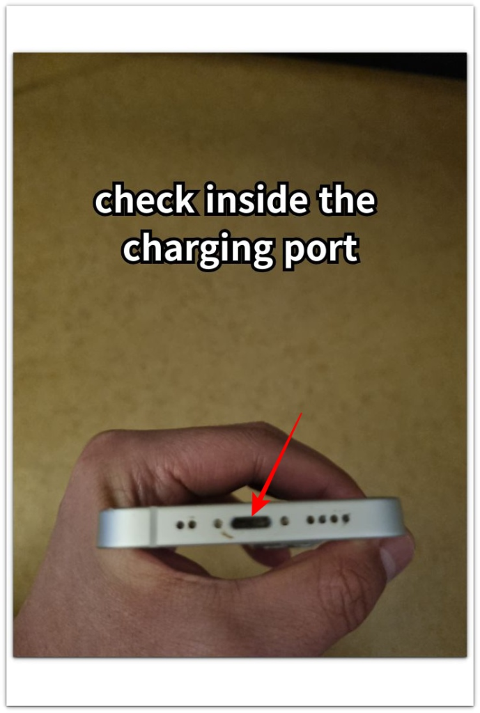 iphone charging slow from a dirty charging port inside the charging port
