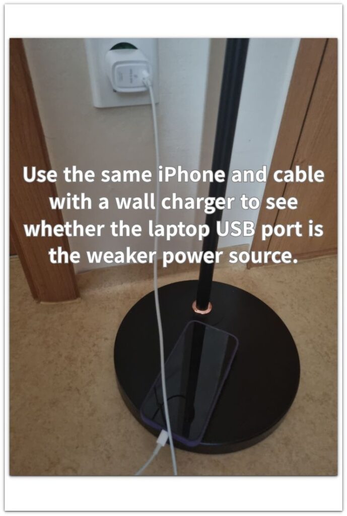 iphone wall charger comparison after slow laptop charging
