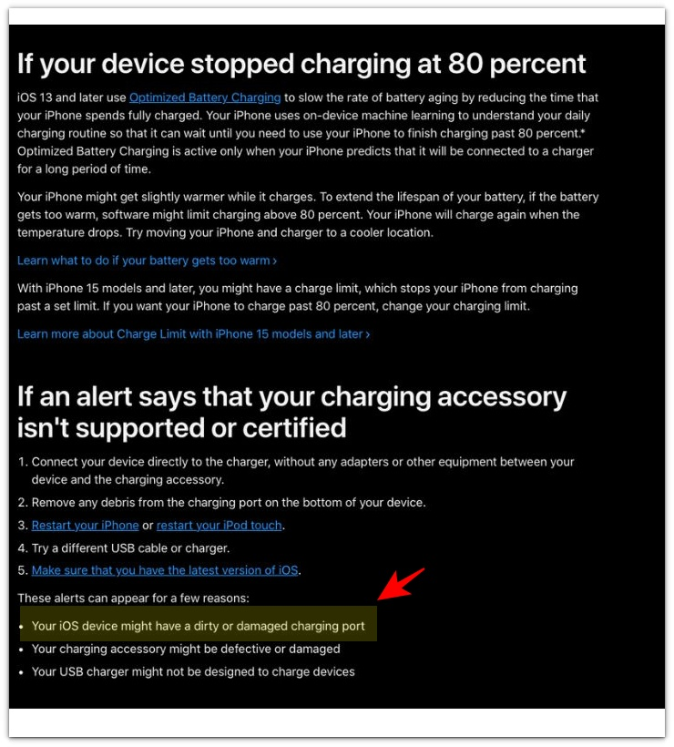 iphone charging slow from a dirty charging port apple support evidence